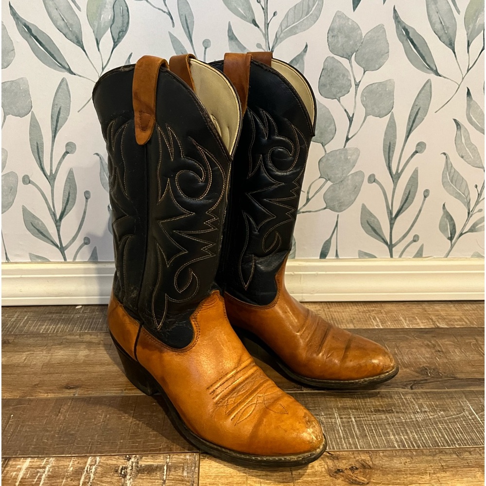 Vintage Genuine Leather Cowboy Boots